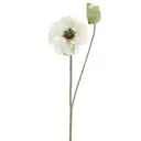 Цветок декоративный Fiebiger Floristik "Мак" 2 бутона 68 см цвет белый