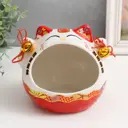 Сувенир "Рыжий кот Манэки-нэко с колокольчиками" 12.5x16.5x14 см