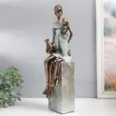 Сувенир "Африка - Мать и ребёнок" серебро 11.5x12x41 см