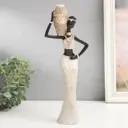 Сувенир "Африканка с плетёным кувшином" белый 28x11x5.5 см