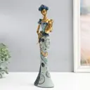 Сувенир "Девушка с кувшином" сине-голубой 9.5x6.5x33 см