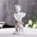 Сувенир "Ангел с корзинкой розовых роз" 10x3.5x5 см
