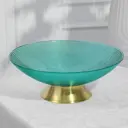 Блюдо сервировочное Доляна Фьюжн 26x12x27 см стекло цвет бирюзовый