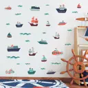 Наклейка интерьерная цветная "Морской транспорт" 30x60 см