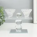 Подсвечник Simaland "Две чаши на пъедестале" прозрачный d-2.3 и 4 см 5.5x15x13 см