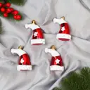 Набор елочных игрушек Колпак новогодний Зимнее волшебство 9693050 7.5 см х 4 см красный 4 шт