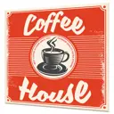 Стеновая панель Borntoprint Coffee house 500x500x0.4 см закаленное стекло цвет красный
