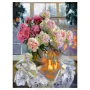 Постер Русская коллекция "Пионы и фонарик" 64x84 см