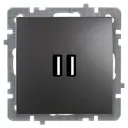 Розетка USB встраиваемая Nilson Touran/Alegra/Thor 24160481 цвет антрацит