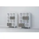 Комод Диал К-1 2 ящика 41x41x124 см ЛДСП цвет бетон/темный камень