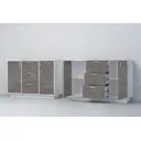Комод Диал К-2 3 ящика 130x41x84 см ЛДСП цвет бетон/темный камень