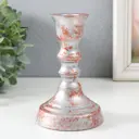 Подсвечник стеклянный Evis "Винтаж. Кристофф" 14x8.5 см серебро с оранжевым