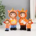 Сувенир "Малыши в толстовках с единорогом" набор 4 шт 2.5x2x7 4.5x3.5x12 см