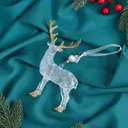 Елочная игрушка Лось рога блеск Зимнее волшебство 6953971 12 см прозрачный
