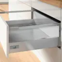 Комплект фурнитуры ящика Hettich InnoTech Atira Quadro 25 с доводчиком Silent System частичного выдвижения 470x176 мм с релингом серебристый