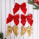 Украшение ёлочное Зимнее Волшебство Бант люкс 5 шт 11.5x13 см красный золото