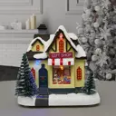 Композиция новогодняя светодиодная Новогодний домик 9см