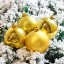 Набор елочных шаров Зимнее волшебство 2178276 ФБО Узор ассорти 8 см пластик жёлтый/золотой 6 шт