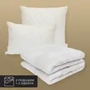 Набор 2 одеяла+2 подушки Жемчуг лебяжий пух в микрофибре 175x200 см 70x70 см