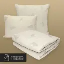 Набор 1 одеяло+1 подушка Мерино шерсть мериноса в хлопковом тике 200x210 см 70x70 см
