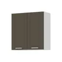 Навесной шкаф Стендмебель Альфа 70x71.6x30 см ЛДСП цвет белый/холст вулкан