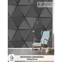 Фотообои флизелиновые Foto Print 350x270 см Черно-серые треугольники