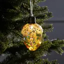 Елочный шар Luazon lighting 9594226 Жёлудь жёлтый 12 см металл, пластик жёлтый/золотой