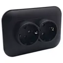 Розетка двойная встраиваемая Ovivo Loft 404-170317-907 с заземлением цвет черный