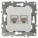 Розетка двойная компьютерная встраиваемая Эра 12 Б0014730 RJ45 цвет слоновая кость