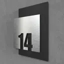 Цифры на дверь квартиры Бестмедиа самоклеящиеся №14 15x12 см царапанное серебро