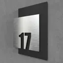 Цифры на дверь квартиры Бестмедиа самоклеящиеся №17 15x12 см царапанное серебро
