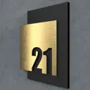 Цифры на дверь квартиры Бестмедиа самоклеящиеся №21 15x12 см царапанное золото
