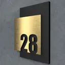 Цифры на дверь квартиры Бестмедиа самоклеящиеся №28 15x12 см царапанное золото