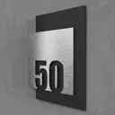 Цифры на дверь квартиры Бестмедиа самоклеящиеся №50 15x12 см царапанное серебро