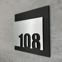Цифры на дверь квартиры Бестмедиа самоклеящиеся №108 15x12 см царапанное серебро