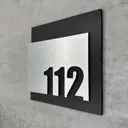 Цифры на дверь квартиры Бестмедиа самоклеящиеся №112 15x12 см царапанное серебро