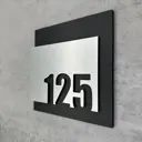 Цифры на дверь квартиры Бестмедиа самоклеящиеся №125 15x12 см царапанное серебро