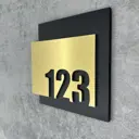 Цифры на дверь квартиры Бестмедиа самоклеящиеся №123 15x12 см царапанное золото