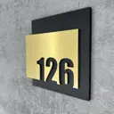 Цифры на дверь квартиры Бестмедиа самоклеящиеся №126 15x12 см царапанное золото
