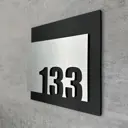 Цифры на дверь квартиры Бестмедиа самоклеящиеся №133 15x12 см царапанное серебро