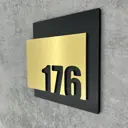 Цифры на дверь квартиры Бестмедиа самоклеящиеся №176 15x12 см царапанное золото