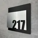 Цифры на дверь квартиры Бестмедиа самоклеящиеся №217 15x12 см царапанное серебро