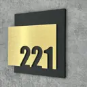 Цифры на дверь квартиры Бестмедиа самоклеящиеся №221 15x12 см царапанное золото