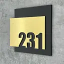 Цифры на дверь квартиры Бестмедиа самоклеящиеся №231 15x12 см царапанное золото