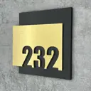 Цифры на дверь квартиры Бестмедиа самоклеящиеся №232 15x12 см царапанное золото