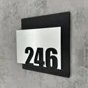 Цифры на дверь квартиры Бестмедиа самоклеящиеся №246 15x12 см царапанное серебро