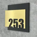 Цифры на дверь квартиры Бестмедиа самоклеящиеся №253 15x12 см царапанное золото