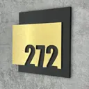 Цифры на дверь квартиры Бестмедиа самоклеящиеся №272 15x12 см царапанное золото