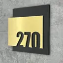 Цифры на дверь квартиры Бестмедиа самоклеящиеся №270 15x12 см царапанное золото