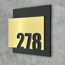 Цифры на дверь квартиры Бестмедиа самоклеящиеся №278 15x12 см царапанное золото